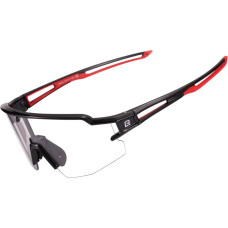 Rockbros Fotohromas velobrilles ar UV 400 UVA un UVB filtriem, melnas un sarkanas