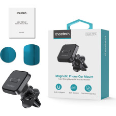 Choetech Magnētisks automa&scaron;īnas telefona turētājs ventilācijas atverei - melns