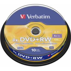 Matricas DVD+RW SERL Verbatim 4.7GB 4x 10 Pack Spindle