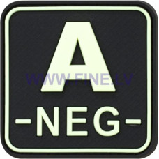 JTG Bloodtype Square Rubber Patch A Neg