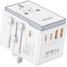 Dudao A35Pro 35W EU | UK | AUS | US | JP travel adapter 3x USB-C 2x USB-A - white