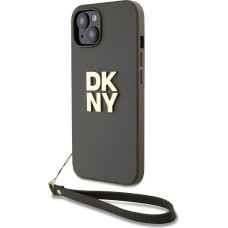 Dkny PU Leather Stack Logo Wrist Strap Case for iPhone 15 Green