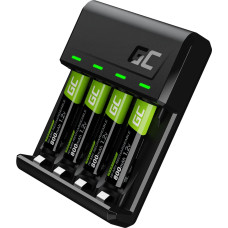 Set Green Cell GC VitalCharger and 4x batteries AAA HR03 800mAh