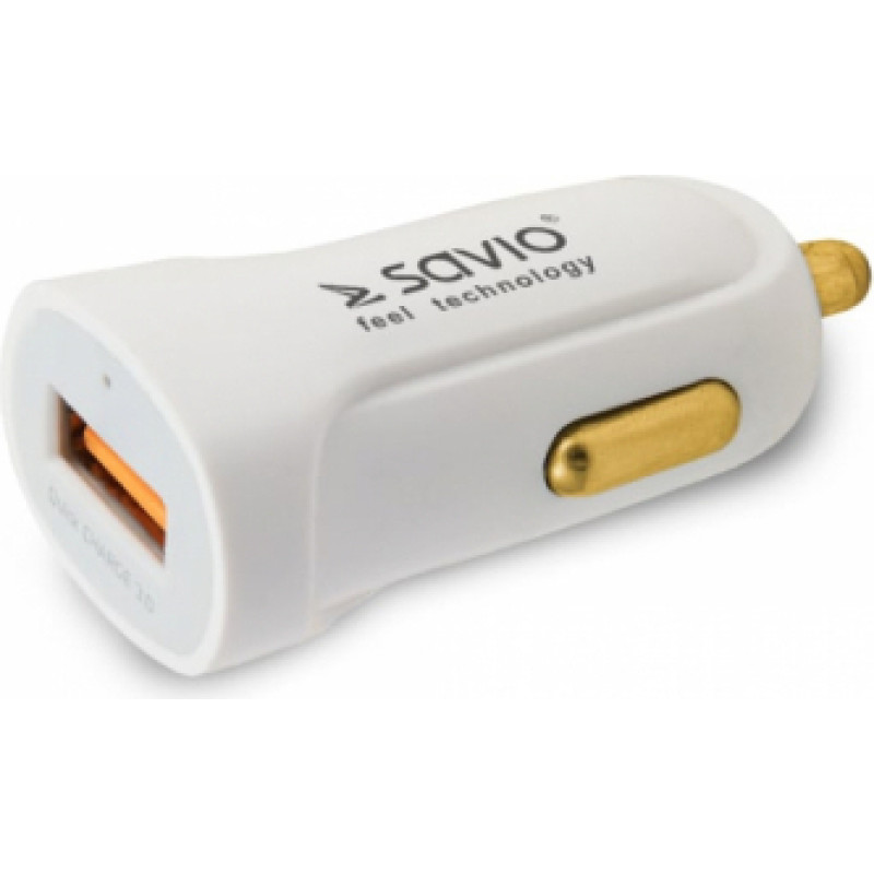 Lādētājs Savio Car Quick Charge Charger White