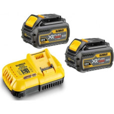 Dewalt-Akcesoria 2 54 V FlexVolt Li-Ion 6,0 Ah akumulatoru komplekts + DEWALT lādētājs [DCB118T2-QW]