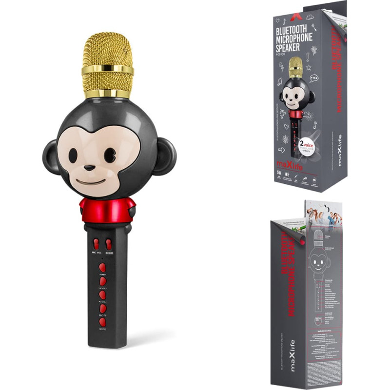 Maxlife Bluetooth microphone with speaker Animal MX-100 black