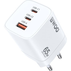 BWOO Fast 65W GaN TRAVEL CHARGER CDA147 2 xUSB-C, 1 x USB-A