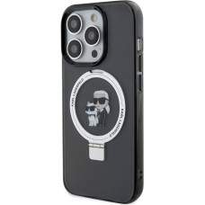 Karl Lagerfeld Ringstand Karl and Choupette MagSafe Case for iPhone 16 Pro Black
