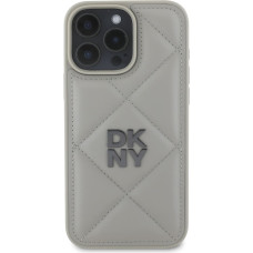 Dkny PU Leather Quilted Stack Logo Case for iPhone 16 Pro Max Grey