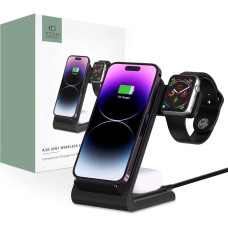 Tech-Protect QI15W-A20 inductive charger with 3in1 stand for smartphone | headphones | Apple Watch - black