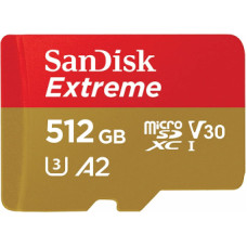 Atmiņas karte SanDisk Extreme microSDXC 512GB + Adapter