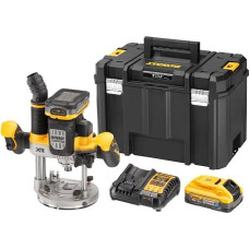 Dewalt-Maszyny bezvadu maršrutētājs, 18V XR, ligzda 8mm-12mm, DeWalt [DCW620H2-QW] 2x5,0Ah, Li-Ion, POWERSTACK