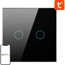 Smart Light Switch ZigBee Avatto ZTS02-EU-B2 2 Way TUYA (black)