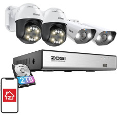 Zosi IP Camera ZOSI 2 pcs C296 WiFi 5MP & 2 pcs C182 WiFi 8MP + NVR 8ch + 2TB HDD