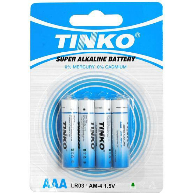 Tinko Alkaline battery TINKO AAA|LR3 4pcs|blister.