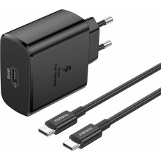 Foneng Wall charger EU62 GaN - Type C - PD 45W with Type C to Type C cable black