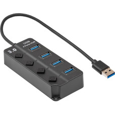 Hub USB Akyga AK-AD-33 active USB A (m) | 4x USB A (f) switches ver. 3.0 15cm