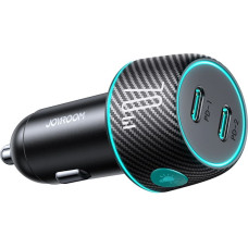 2x USB C 70W car charger with LED backlight Joyroom JR-CCN02 - black