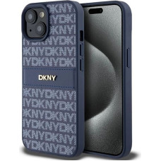 Dkny Leather Mono Stripe & Metal Logo case for iPhone 15 | 14 | 13 - blue