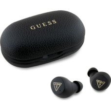 Guess słuchawki Bluetooth GUTWSPGTSPSK    TWS + stacja dokująca czarny|black Grained Classic Logo