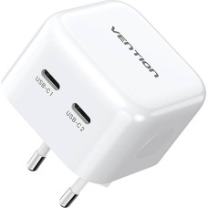 Vention FBPW0-EU USB(C+C) GaN (35W|35W) mains charger (white)