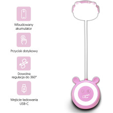 LTC LED Teddy bear desk Lamp 3W, 3000|4500|6000K, adjustable, 1200mAh, pink,  LTC