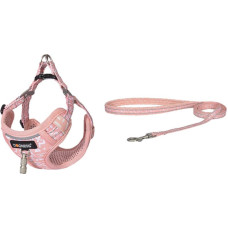 Dogness cat leash+harness walking set (pink)