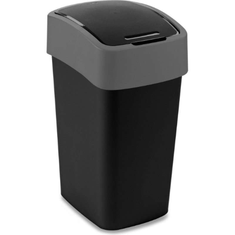 Curver Atkritumu spainis Flip Bin 25L melns|sudraba