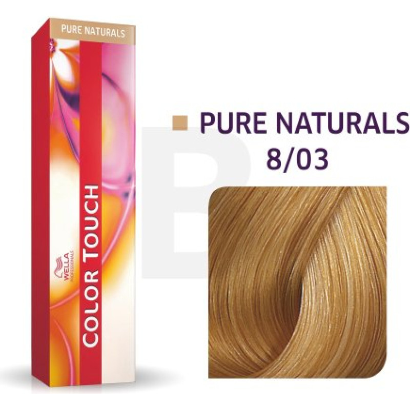 Wella Professionals Color Touch Pure Naturals profesionālā demi-permanentā matu krāsa ar daudzdimensiju efektu 8|03 60 ml