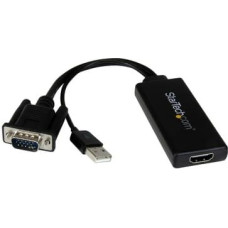 Startech .com VGA to HDMI Adapter with USB Audio & Power - Portable VGA to HDMI Converter - 1080p - video interface converter - HDMI | VGA | audio | USB - 26 cm