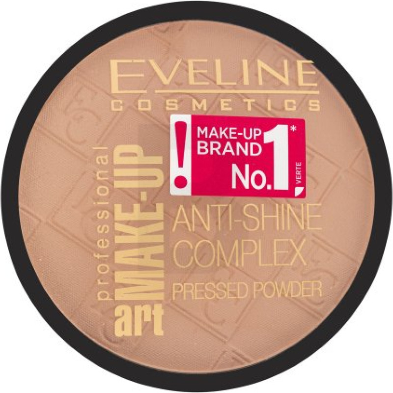 Eveline Make-Up Art Anti-Shine Complex presētais pūderis vienotai un mirdzošai sejas ādai 32 Natural 14 g