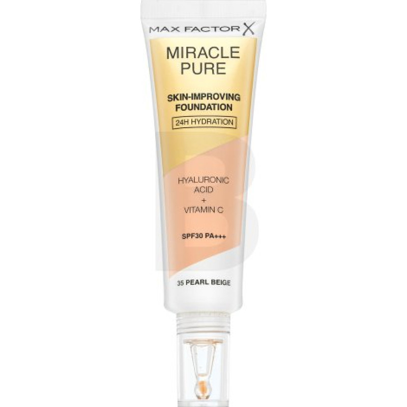 Max Factor Miracle Pure Skin-Improving Foundation ilgnoturīgs mitrinošs grims 35 Pearl Beige 30 ml