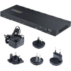 Startech .com 4-Port HDMI Splitter, 4K 60Hz HDMI 2.0 Video, 1 In 4 Out HDMI Splitter, 4K HDMI Splitter w|Built-in Scaler, 3.5mm|Optical Audio Port, Durable Metal Housing, HDR|HDCP - 1x4 HDMI Display|Output Splitter (HDMI-SPLITTER-44K60S) - video|audio spl