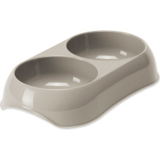 Placek Bļoda dzīvniekiem, plastmasa : Magic Cat Plastic Double Bowl, grey,23*13cm