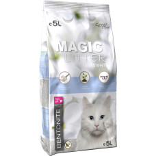 Placek Smiltis kaķu tualetēm - Magic Litter Bentonite Ultra White, 5 l