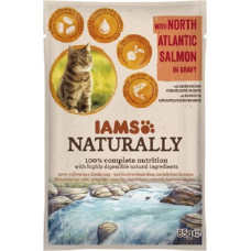 Iams Konservēta barība kaķiem : IAMS CAT Naturally Adult Salmon in gravy 85gr.