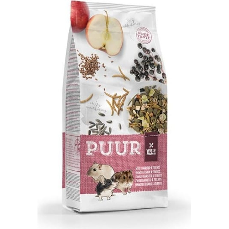 Witte Molen Barība kāmjiem un citiem maziem dzīvniekiem : Witte Molen Puur DWARF HAMSTER&FRIENDS 400g