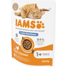 Iams Sausā barība kaķiem - IAMS CAT ADULT STERILIZED CHICKEN, 800 gr