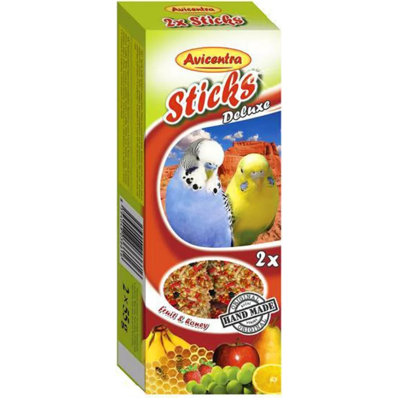 Placek Papildbarība putniem – Avicentra Sticks fruit for budgerigar, 2 x 60 g