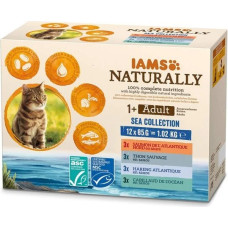 Iams Konservēta barība kaķiem : IAMS CAT Naturally Adult Sea Collection 12*85gr