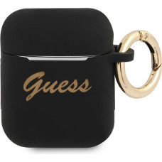 Guess GUA2SSSK AirPods cover czarny|black Silicone Vintage Script