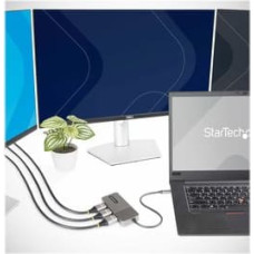 Startech .com 3-Port USB-C MST Hub, USB Type-C to 3x HDMI Multi-Monitor Adapter for Laptop, Triple HDMI up to 4K 60Hz w| DP 1.4 Alt Mode and DSC, HDR, 1ft (30cm) Cable, USB Bus-Powered - Multi-Stream Transport Hub (MST14CD123HD) - video|audio splitter - 3