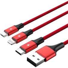 Unitek Charging cable 3-in-1 USB - USB-C|microUSB| Lightning, 1,2m; C4049RD