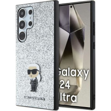 Karl Lagerfeld KLHCS24LGCNPSG S24 Ultra S928 srebrny|silver hardcase Fixed Glitter Ikonik Logo Metal Pin