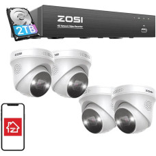 Zosi IP Camera ZOSI C225 4 pcs WiFi 5MP + NVR 8ch + 2TB HDD