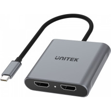 Unitek Adapter USB-c - 2x HDMI 2.0; 4K MST; M|F