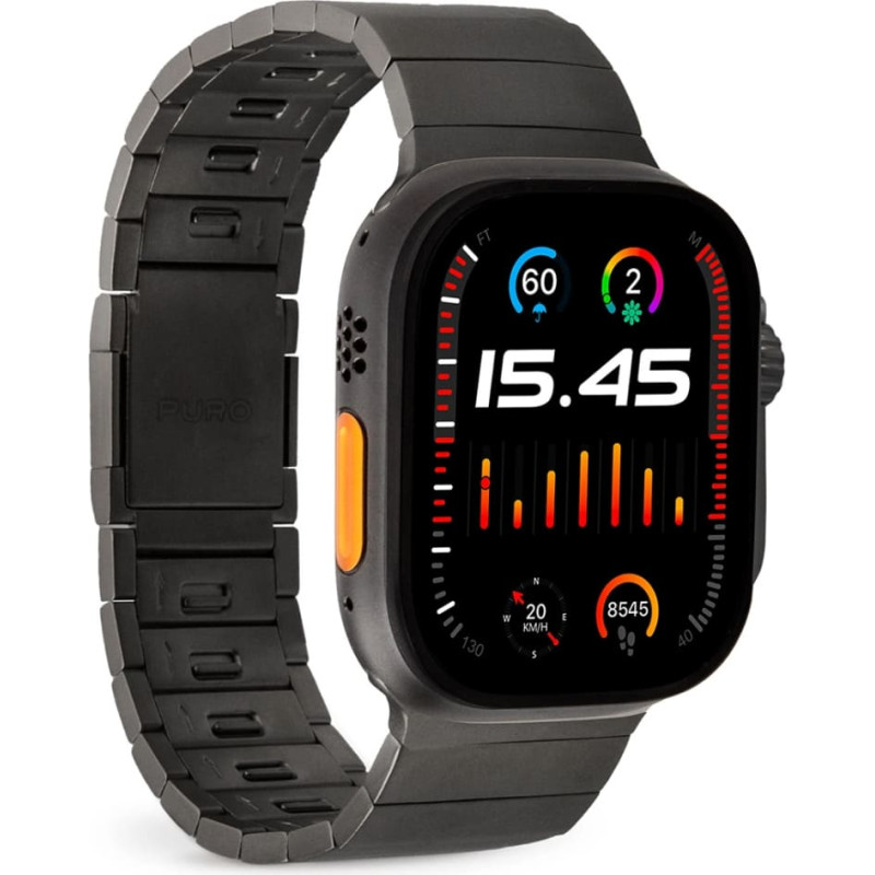 Puro TITAN Stainless Steel Apple Watch Band 42|44|45|49mm - Black