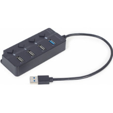 USB Centrmezgls Gembird 4-port USB 3.1 Black