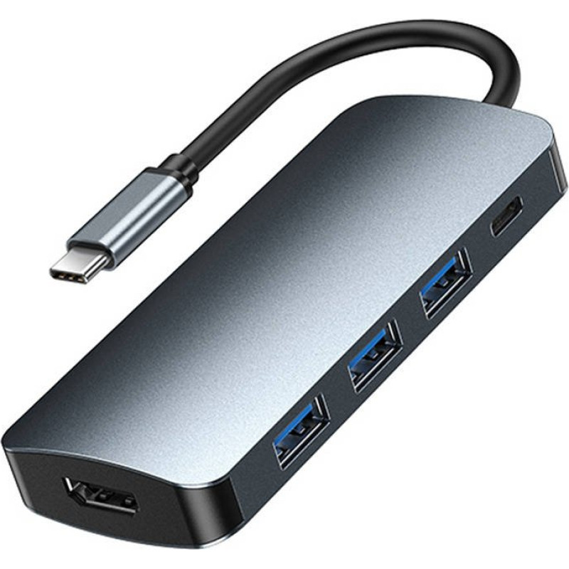 Remax Retor RU-U5 5-in-1 docking station (grey) 6954851226024