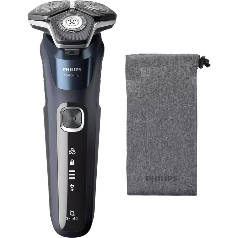 Philips Series 5000 wet and dry electric shaver S5885|10  SkinIQ  SteelPrecision blades  360-D flexible heads  PowerAdapt Sensor